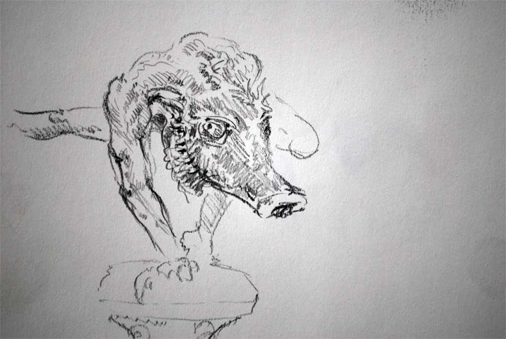 Klingerblatt_01-08 Bleistift, 2008, 21 cm x 29 cm (Ausschnitt)