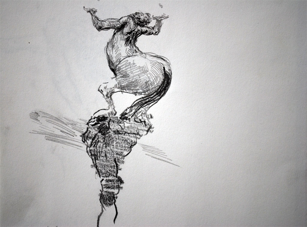 Klingerblatt_02-08 Bleistift, 2008, 21 cm x 29 cm, (Ausschnitt)